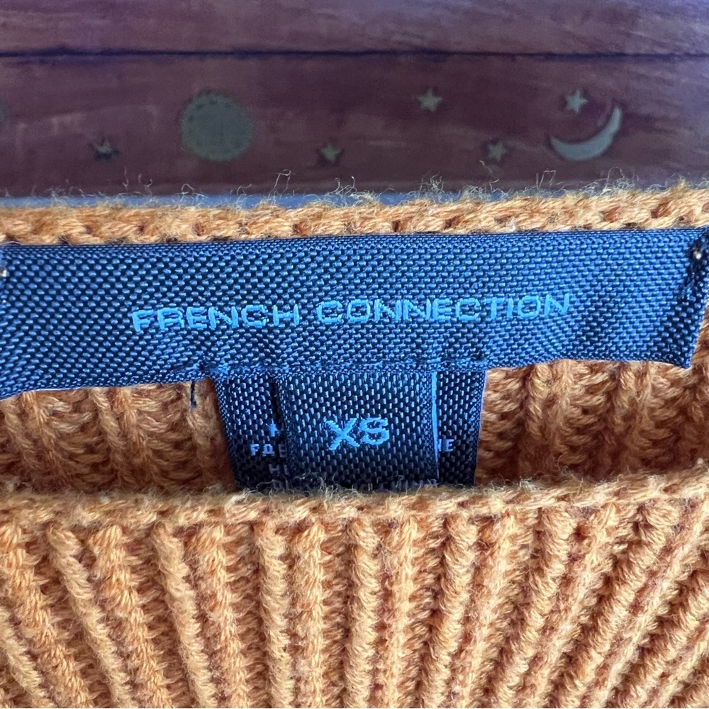 FRENCH CONNECTION Sweater Chunky Knit Oversized Boat Neck Pullover - Picture 7 of 8